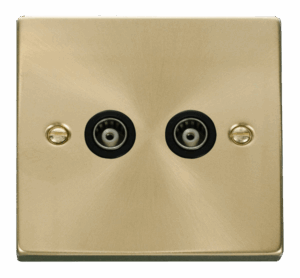 Click Scolmore - Click Deco Twin Isolated Coaxial Socket Outlet Black (VPSB159BK)