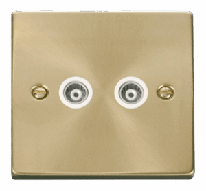 Click Scolmore - Click Deco Twin Isolated Coaxial Socket Outlet White (VPSB159WH)