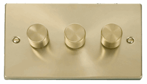 Click Scolmore - Click Deco Vpsb 3Gang 2Way 100W Led Dimmer Switch (VPSB163)