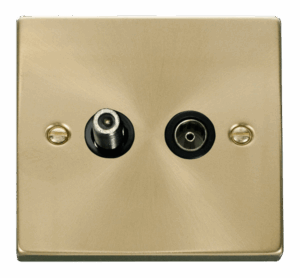 Click Scolmore - Click Deco 1 Gang Satellite & Coaxial Socket Outlet Black (VPSB170BK)