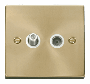 Click Scolmore - Click Deco 1 Gang Satellite & Coaxial Socket Outlet White (VPSB170WH)