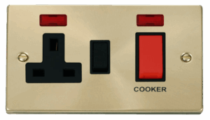 Click Scolmore - Click Deco 45A Dp Switch 13A Switched Socket & Neons (2) Black (VPSB205BK)