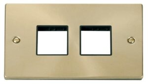 Click Scolmore - Click Deco 2 Gang Plate (2 X 2) Aperture Black (VPSB404BK)