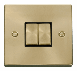 Click Scolmore - Click Deco 2 Gang 2 Way Ingot 10Ax Switch Black (VPSB412BK)