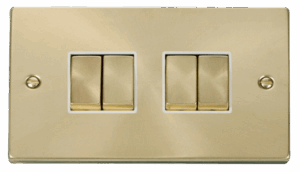 Click Scolmore - Click Deco 4 Gang 2 Way Ingot 10Ax Switch White (VPSB414WH)