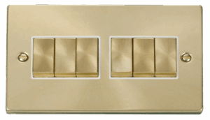 Click Scolmore - Click Deco 6 Gang 2 Way Ingot 10Ax Switch White (VPSB416WH)