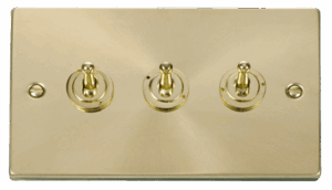 Click Scolmore - Click Deco 3 Gang 2 Way 10Ax Toggle Switch (VPSB423)
