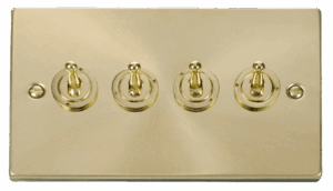 Click Scolmore - Click Deco 4 Gang 2 Way 10Ax Toggle Switch (VPSB424)