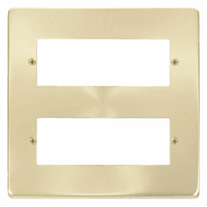 Click Scolmore - Click Deco 12 Minigrid Module Plate Satin Brass (VPSB512)