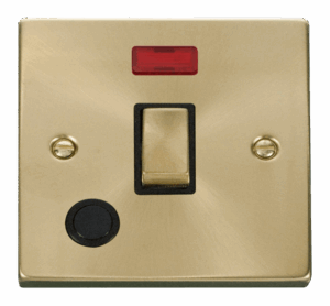 Click Scolmore - Click Deco 20A 1 Gang Dp Ingot Switch With Flex Outlet And Neon Black (VPSB523BK)