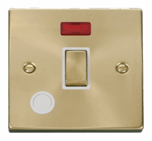 Click Scolmore - Click Deco 20A 1 Gang Dp Ingot Switch With Flex Outlet And Neon White (VPSB523WH)