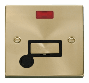 Click Scolmore - Click Deco 13A Fused Ingot Connection Unit With Flex Outlet & Neon Black (VPSB553BK)