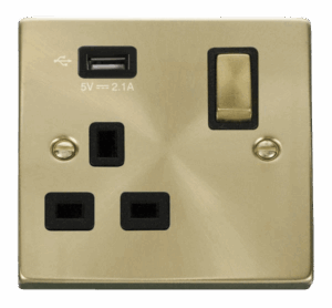 Click Scolmore - Click Deco 1G Skt Usb 2.1A Deco (VPSB571UBK)