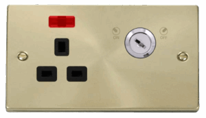 Click Scolmore - Click Deco 13A 1G Dp Lockable Skt W Neon Deco Sb Bk (VPSB655BK)