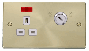Click Scolmore - Click Deco 13A 1G Dp Lockable Skt W Neon Deco Sb Wh (VPSB655WH)