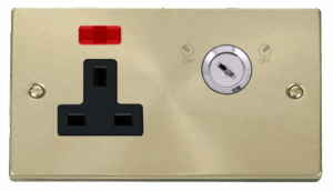 Click Scolmore - Click Deco 13A 1 Gang Dp Key Lockable Socket With Neon (VPSB675BK)