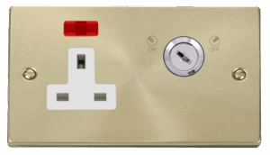 Click Scolmore - Click Deco 13A 1 Gang Dp Key Lockable Socket With Neon (VPSB675WH)