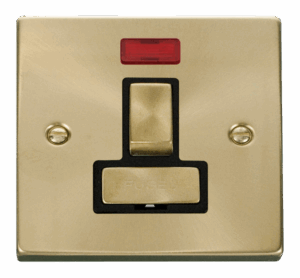 Click Scolmore - Click Deco 13A Fused Ingot Switched Connection Unit With Neon Black (VPSB752BK)
