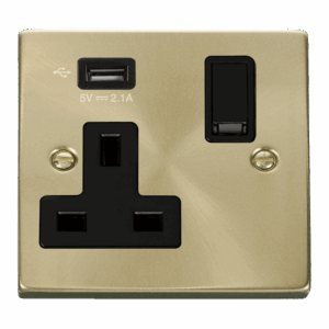 Click Scolmore - Click Deco 1G Skt Usb 2.1A Deco (VPSB771UBK)