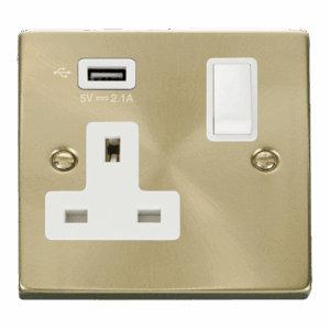 Click Scolmore - Click Deco 1G Skt Usb 2.1A Deco (VPSB771UWH)