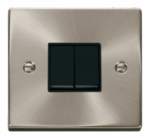 Click Scolmore - Click Deco 2 Gang 2 Way 10Ax Switch Black (VPSC012BK)