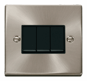 Click Scolmore - Click Deco 3 Gang 2 Way 10Ax Switch Black (VPSC013BK)