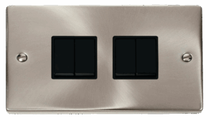 Click Scolmore - Click Deco 4 Gang 2 Way 10Ax Switch Black (VPSC019BK)