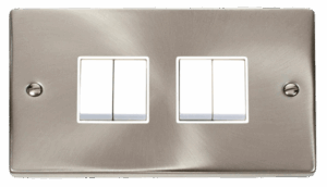 Click Scolmore - Click Deco 4 Gang 2 Way 10Ax Switch White (VPSC019WH)
