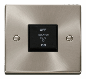 Click Scolmore - Click Deco 10A 3 Pole Fan Isolation Plate Switch (VPSC020BK)
