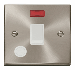 Click Scolmore - Click Deco 20A 1 Gang Dp Switch With Flex Outlet And Neon White (VPSC023WH)
