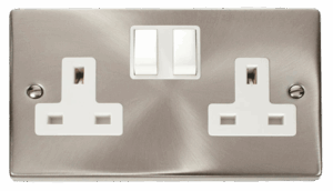 Click Scolmore - Click Deco 2 Gang 13A Dp Switched Socket Outlet White (VPSC036WH)