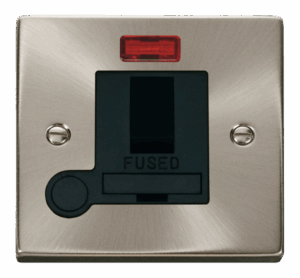 Click Scolmore - Click Deco 13A Fused Switched Connection Unit With Flex Outlet & Neon Black (VPSC052BK)