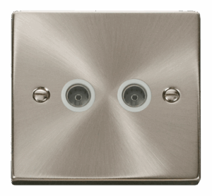 Click Scolmore - Click Deco Twin Coaxial Socket Outlet White (VPSC066WH)
