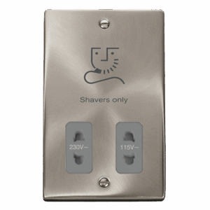 Click Scolmore - Click Deco 115V/230V Dual Voltage Shaver Socket Outlet (VPSC100GY)