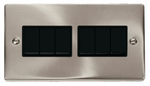 Click Scolmore - Click Deco 6 Gang 2 Way 10Ax Switch Black (VPSC105BK)