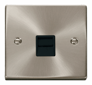 Click Scolmore - Click Deco Single Telephone Socket Outlet Secondary Black (VPSC125BK)
