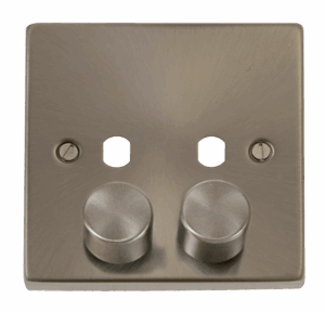 Click Scolmore - Click Deco 2 Gang Single Dimmer Plate & Knobs (VPSC152PL)