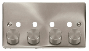 Click Scolmore - Click Deco 4 Gang Double Dimmer Plate & Knobs (VPSC154PL)