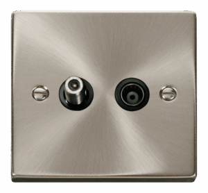 Click Scolmore - Click Deco 1 Gang Satellite & Isolated Coaxial Socket Outlet Black (VPSC157BK)