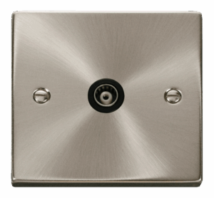 Click Scolmore - Click Deco Single Isolated Coaxial Socket Outlet Black (VPSC158BK)