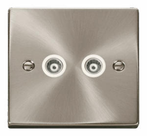 Click Scolmore - Click Deco Twin Isolated Coaxial Socket Outlet White (VPSC159WH)