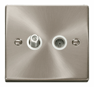 Click Scolmore - Click Deco 1 Gang Satellite & Coaxial Socket Outlet White (VPSC170WH)