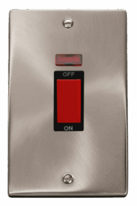 Click Scolmore - Click Deco 2 Gang 45A Dp Switch With Neon Black (VPSC203BK)