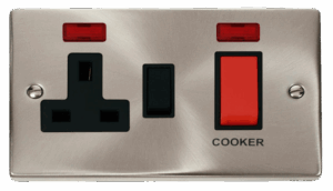 Click Scolmore - Click Deco 45A Dp Switch 13A Switched Socket & Neons (2) Black (VPSC205BK)