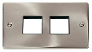Click Scolmore - Click Deco 2 Gang Plate (2 X 2) Aperture Black (VPSC404BK)