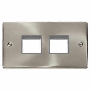 Click Scolmore - Click Deco 2 Gang Minigrid© Unfurnished Plate 2 X 2 Apertures (VPSC404GY)