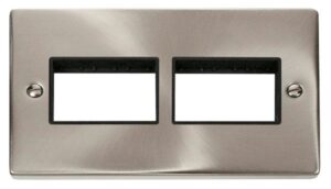 Click Scolmore - Click Deco 2 Gang Plate (3 X 3) Aperture Black (VPSC406BK)