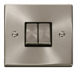 Click Scolmore - Click Deco 2 Gang 2 Way Ingot 10Ax Switch Black (VPSC412BK)