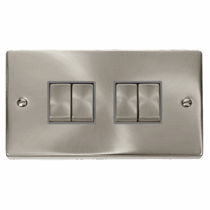 Click Scolmore - Click Deco 10Ax Ingot 4 Gang 2 Way Plate Switch (VPSC414GY)