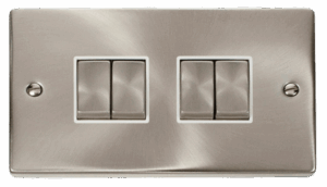 Click Scolmore - Click Deco 4 Gang 2 Way Ingot 10Ax Switch White (VPSC414WH)